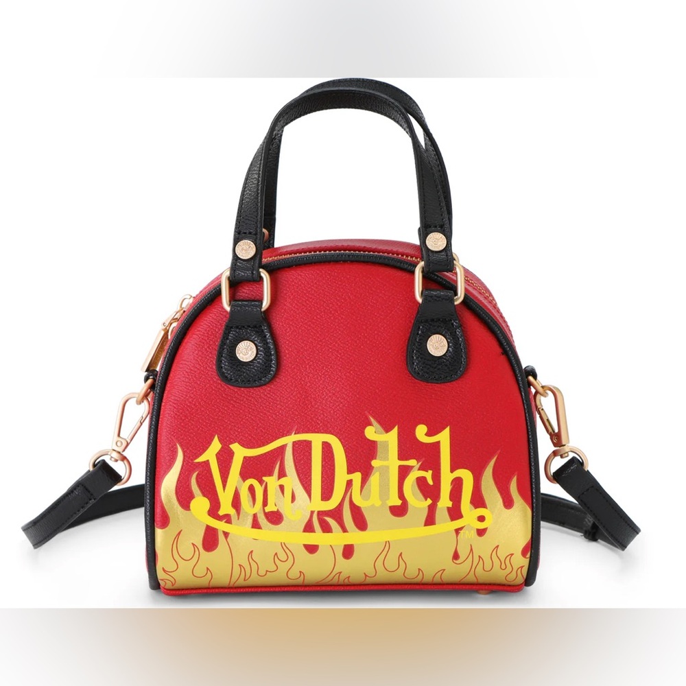 VON DUTCH "CITY OF ANGELS" RED & YELLOW BOWLING BAG NWT